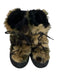 Moon Boot Shoe Size Est 6.5 Black & Tan Suede Faux Fur Lace Detail Boots Black & Tan / Est 6.5