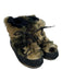 Moon Boot Shoe Size Est 6.5 Black & Tan Suede Faux Fur Lace Detail Boots Black & Tan / Est 6.5