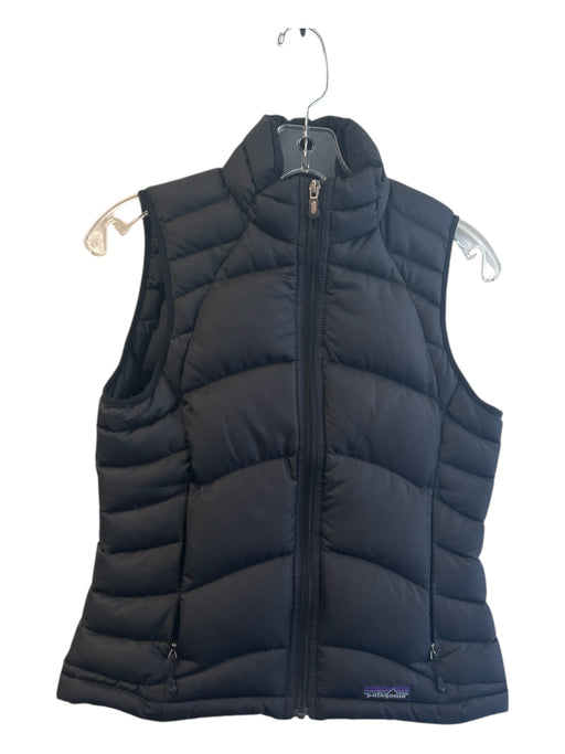 Patagonia Size XS Black Polyester Standing Collar Zip Front Zip Pocket Vest Black / XS
