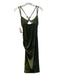 Lovers and Friends Size XS Olive Green Polyester Velvet V Neck Dress Olive Green / XS