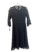 Nanette Lepore Size 0 Black Polyester Lace Overlay Round Neck Keyhole Dress Black / 0