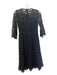 Nanette Lepore Size 0 Black Polyester Lace Overlay Round Neck Keyhole Dress Black / 0