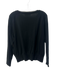 Entireworld Size Est S Black Organic Cotton Long Sleeve V Neck Ribbed Detail Top Black / Est S