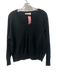 Entireworld Size Est S Black Organic Cotton Long Sleeve V Neck Ribbed Detail Top Black / Est S