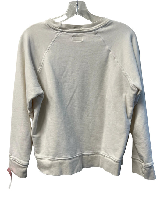 Mother Size M White Cotton Print detail Long Sleeve Round Neck Crew Neck Sweater