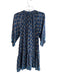 Natalie Martin Size XS Navy Rayon Tie V Neck Long Sleeve Abstract Print Dress Navy / XS