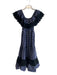 Caroline Constas Size XS Navy White & Black Cotton Off Shoulder Polka dot Dress Navy White & Black / XS
