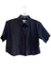 Frame Size S Black Cotton Collared Button Up Short Sleeve Cropped Top Black / S