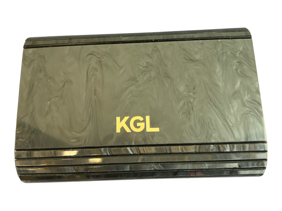No Brand Black & Multi Acrylic Fold Over Eye Inside Pocket Clutch Bag Black & Multi