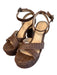 Veronica Beard Shoe Size 6.5 Brown Leather Woven Cross Over Block Heel Shoes Brown / 6.5