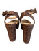 Veronica Beard Shoe Size 6.5 Brown Leather Woven Cross Over Block Heel Shoes Brown / 6.5