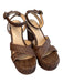 Veronica Beard Shoe Size 6.5 Brown Leather Woven Cross Over Block Heel Shoes Brown / 6.5