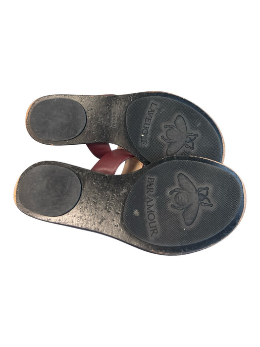 Gucci Shoe Size 37 Black & Maroon Leather Gold hardware Logo Flat Shoes Black & Maroon / 37