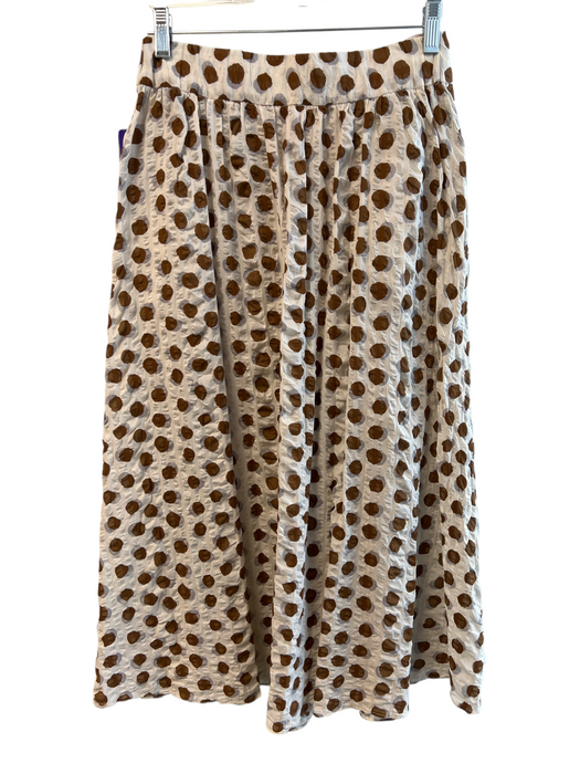 Mango Size S Beige No Fabric Tag Side Zip Polka Dot Mid Rise Maxi Skirt Beige / S