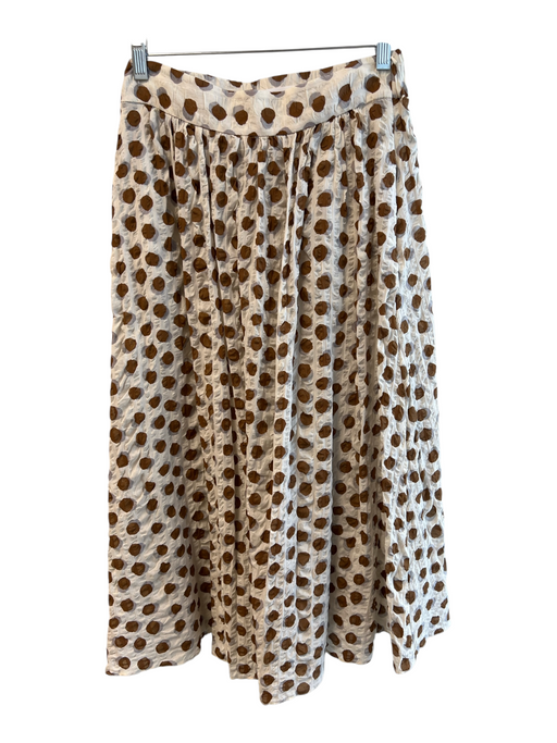 Mango Size S Beige No Fabric Tag Side Zip Polka Dot Mid Rise Maxi Skirt Beige / S