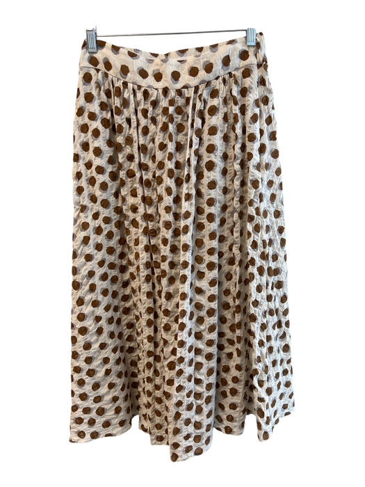 Mango Size S Beige No Fabric Tag Side Zip Polka Dot Mid Rise Maxi Skirt Beige / S