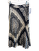 Mango Size M Navy & white No Fabric Tag Pleated Side Zip Paisley Maxi Skirt Navy & white / M