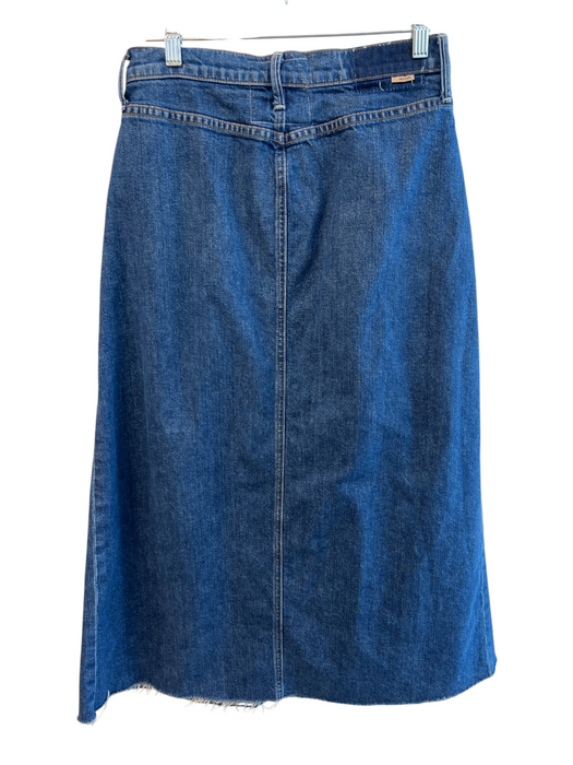 Mother Size 27 Dark Wash Cotton Pleat Detail Front Pocket Maxi Zip Fly Skirt Dark Wash / 27
