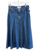 Mother Size 27 Dark Wash Cotton Pleat Detail Front Pocket Maxi Zip Fly Skirt Dark Wash / 27