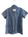 Parke Size XS Light Wash Cotton Front Pocket Button Down Collar Denim Romper Light Wash / XS