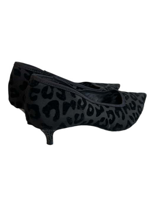 Zara Shoe Size 36 Black Mesh Kitten Heel Pointed Toe Animal Print Textured Shoes Black / 36