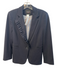 Helene Size XS Navy Polyester Blend 1 Button Ruffle Detail Slit Pocket Blazer Navy / XS