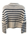 G. Size XS Cream & Black Cotton Chunky Knit Stripes Rolled Neck Sweater Cream & Black / XS