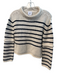 G. Size XS Cream & Black Cotton Chunky Knit Stripes Rolled Neck Sweater Cream & Black / XS