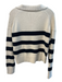 Velvet Size XS Cream & Black Cotton Wide Stripes V Neck Collared Sweater Cream & Black / XS