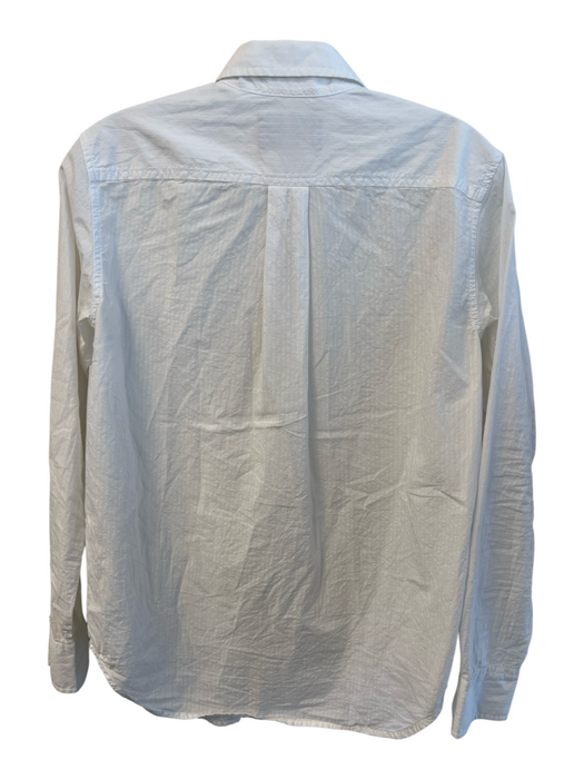Everlane Size 00 White Cotton Slight Stripes Long Sleeve Button Down Top White / 00