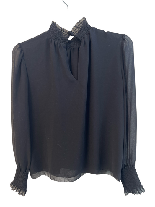 Wilfred Size XS Black Polyester Long Sleeve hi collar Keyhole Back Lined Top Black / XS
