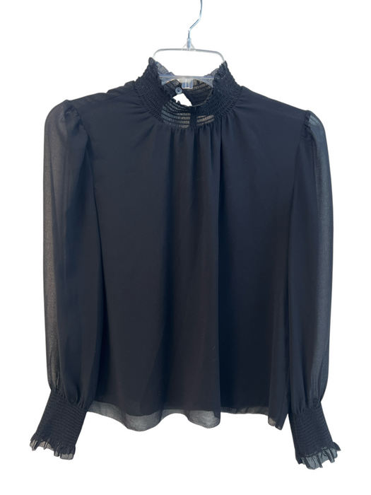 Wilfred Size XS Black Polyester Long Sleeve hi collar Keyhole Back Lined Top Black / XS