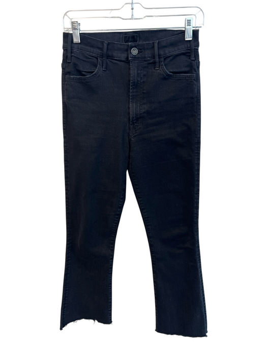 Mother Size 27 Black Cotton Blend 5 Pocket High Rise Zip Fly Flare Jeans Black / 27