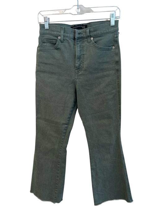 Veronica Beard Size 28 Green Cotton Blend Zip Fly 5 Pocket High Waist Jeans Green / 28