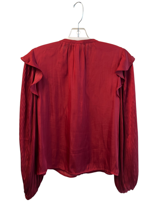Dolan Size XS Cranberry Polyester round split neck Long Wide Sleeve Top Cranberry / XS