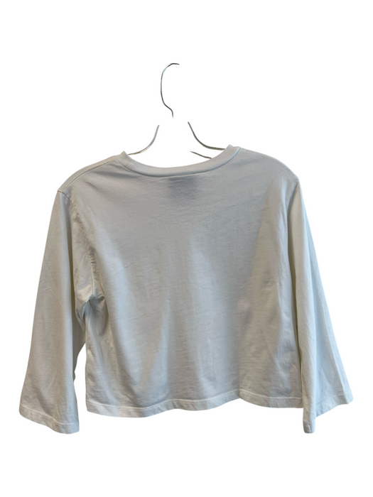 Reformation Size Small White Cotton Long Sleeve Crew Neck Cropped Top White / Small