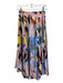 By Anthropologie Size OP Multi Polyester Side Zip Abstract Kick Flare Skirt Multi / OP