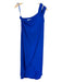 Crosby Size 4 Blue Polyester One Shoulder Slit Gown Blue / 4