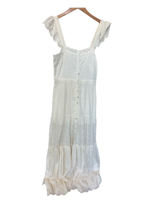 Veronica Beard Size 8 White Cotton Eyelet Button Down Maxi Dress White / 8