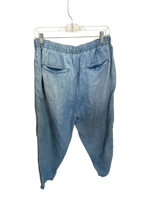 Free People Size L Light Wash Tencel Drawstring Balloon Leg Chambray Pants Light Wash / L