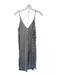 Banana Republic Size L Cream & Black Polyester Spaghetti Strap Striped Dress Cream & Black / L