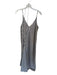 Banana Republic Size L Cream & Black Polyester Spaghetti Strap Striped Dress Cream & Black / L