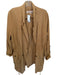 Free People Size XL Tan Linen Blend Drawstring Waist Button Close Long Jacket Tan / XL