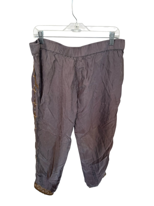 Johnny Was Workshop Size XL Gray & Tan Lycocell Elastic Waist Pants Gray & Tan / XL