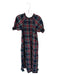 Hill House Size L Red & Navy Cotton Short Balloon Sleeve Plaid Maxi Dress Red & Navy / L