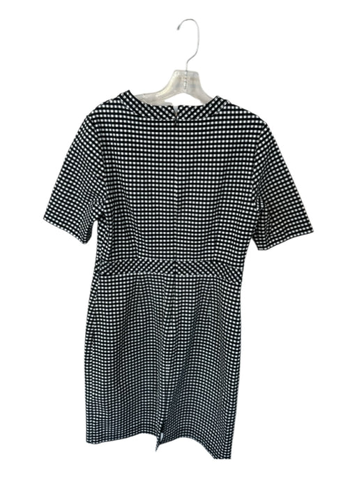Banana Republic Size 10 Black & White Cotton Blend Long Sleeve Checkered Dress Black & White / 10