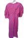 Farm Rio Size S Pink Cotton Puff Sleeves Open Front Maxi Dress Pink / S