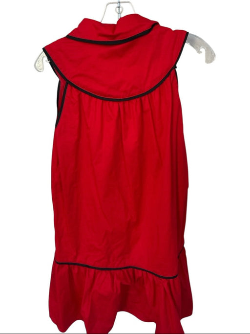 TCEC Size S Red Cotton Black Trim Collar Buttons Mini Dress Red / S