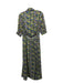 Maje Size 38 Blue, Green, Multi Polyester floral print Button Up Open Back Dress Blue, Green, Multi / 38