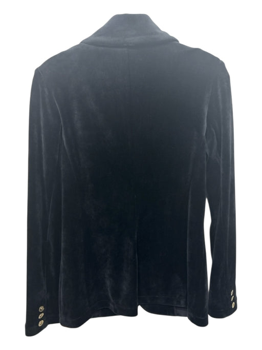 Lilly Pulitzer Size Medium Black Polyester Blend Pockets Velour Blazer Jacket Black / Medium